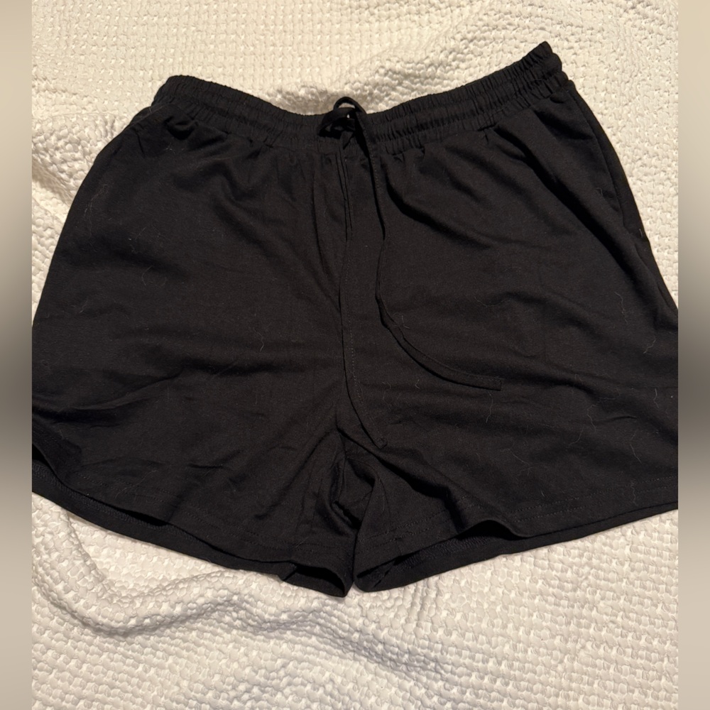 Women's Black Athletic Drawstring Shorts